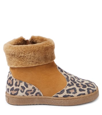 Shearling-trimmed suede ankle boots | PèPè