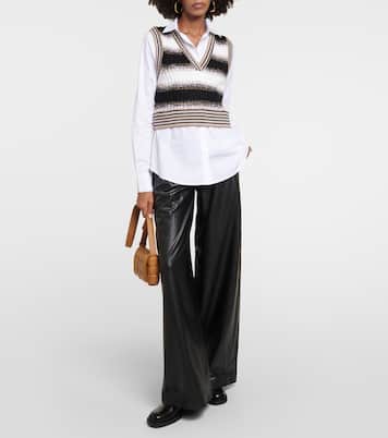 Rennert faux leather wide-leg pants | Veronica Beard