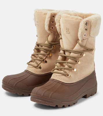 Wellington shearling-trimmed suede ankle boots | Bogner