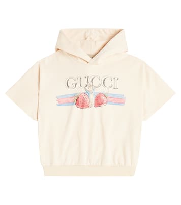 x Peter Rabbit printed jersey hoodie in neutrals Gucci Kids Mytheresa
