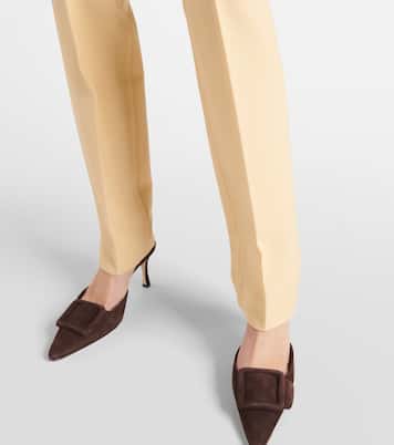 High-rise virgin wool slim pants | Tod's