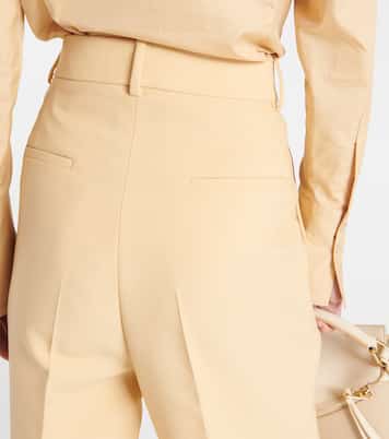 High-rise virgin wool slim pants | Tod's