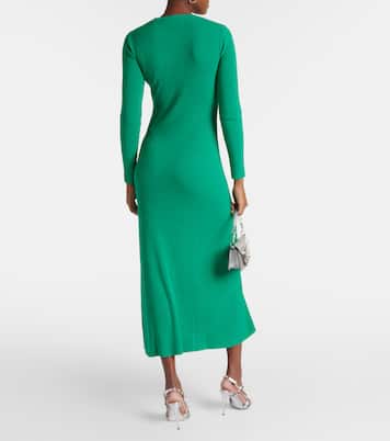 Vestido midi de bouclé de seda | Valentino