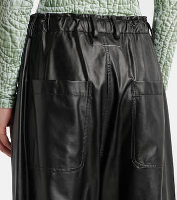 MM6 Maison Margiela straight-leg Leather Trousers | Black
