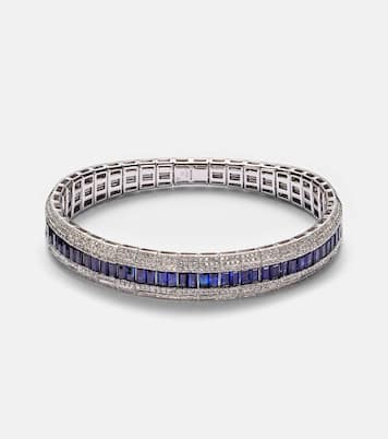 Bracelet Diamond Pave Scales Stretch en or blanc18 ct, saphirs et diamants | Shay Jewelry