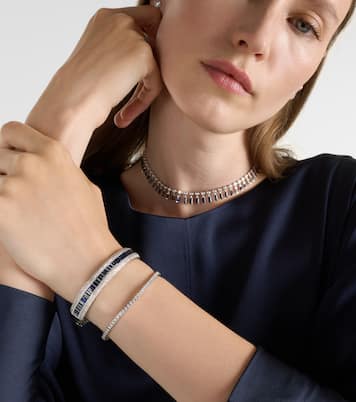 Bracelet Diamond Pave Scales Stretch en or blanc18 ct, saphirs et diamants | Shay Jewelry