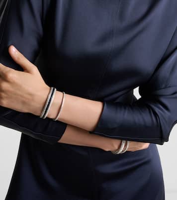 Bracelet Diamond Pave Scales Stretch en or blanc18 ct, saphirs et diamants | Shay Jewelry