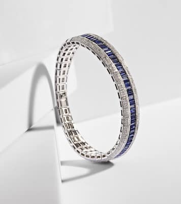 Bracelet Diamond Pave Scales Stretch en or blanc18 ct, saphirs et diamants | Shay Jewelry