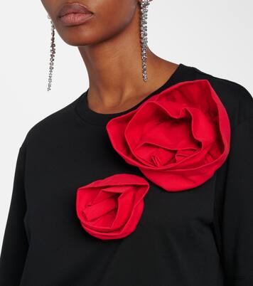 T-shirt Boy in cotone con applicazioni floreali | Simone Rocha