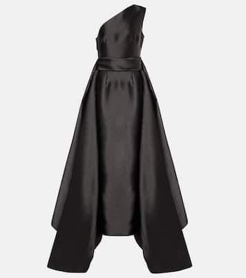 Abito lungo monospalla in twill | Solace London