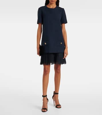 Vestido corto de tweed con encaje | Oscar de la Renta