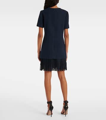 Vestido corto de tweed con encaje | Oscar de la Renta