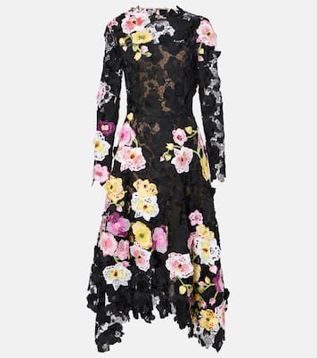 Vestido de fiesta de guipur floral | Oscar de la Renta