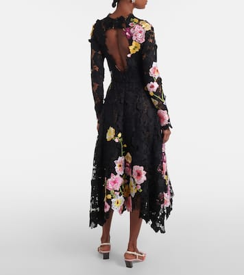 Vestido de fiesta de guipur floral | Oscar de la Renta