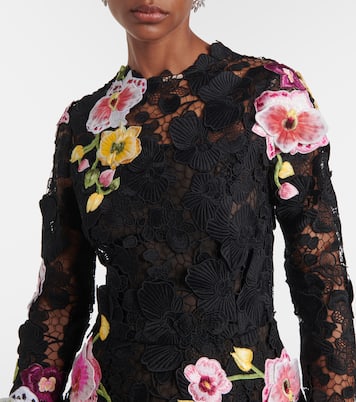 Vestido de fiesta de guipur floral | Oscar de la Renta