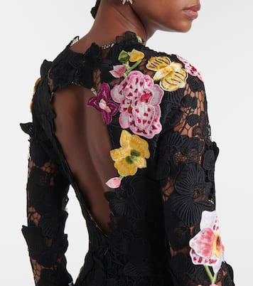 Vestido de fiesta de guipur floral | Oscar de la Renta