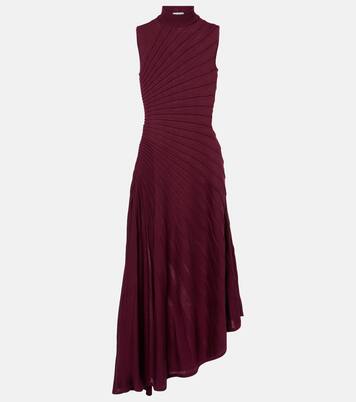 Abito midi asimmetrico in lana vergine | Alaïa
