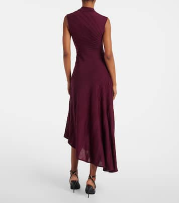 Abito midi asimmetrico in lana vergine | Alaïa