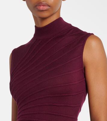 Abito midi asimmetrico in lana vergine | Alaïa