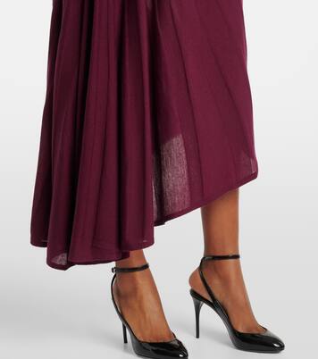 Abito midi asimmetrico in lana vergine | Alaïa