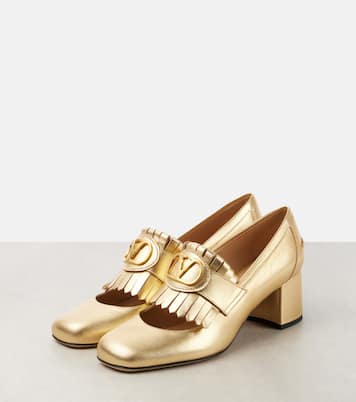 Escarpins VLogo Signature en cuir à franges | Valentino Garavani