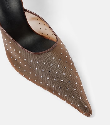 Floral-appliqué embellished mesh mules | Magda Butrym