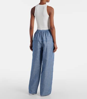 Cotton and linen wide-leg pants | Alaïa