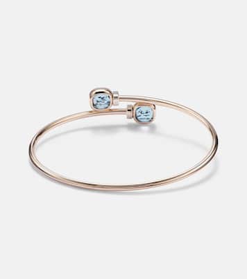 Bracciale Nudo in oro bianco 18kt con diamanti e topazio | Pomellato