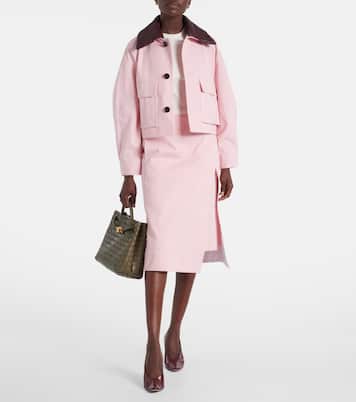 Chaqueta cropped de sarga de algodón | Bottega Veneta