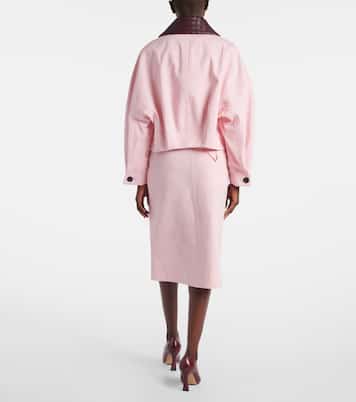 Chaqueta cropped de sarga de algodón | Bottega Veneta