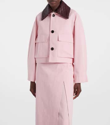 Chaqueta cropped de sarga de algodón | Bottega Veneta