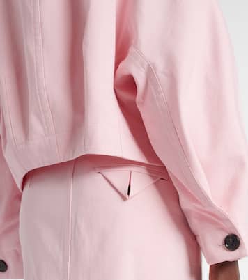 Chaqueta cropped de sarga de algodón | Bottega Veneta