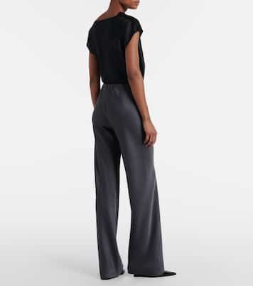 High-rise satin straight pants | Vince