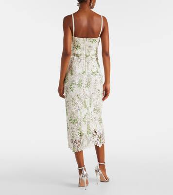 Floral lace corset dress | Monique Lhuillier