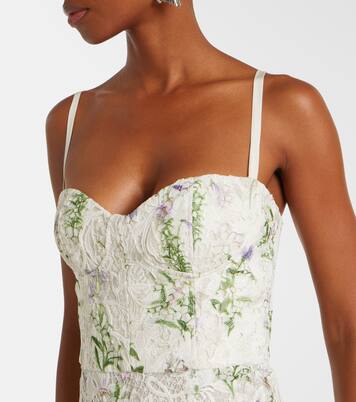 Floral lace corset dress | Monique Lhuillier