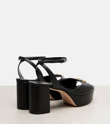 Double G leather platform sandals | Gucci