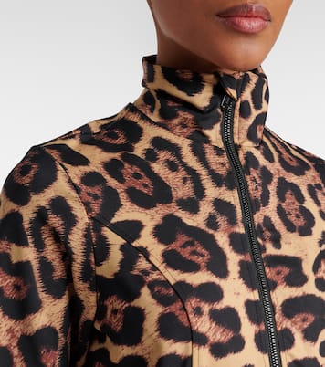 Leona leopard-print half-zip ski top | Goldbergh