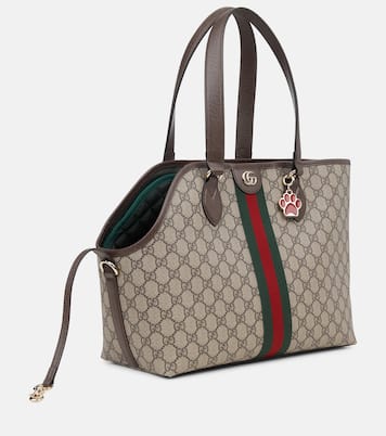 GG leather-trimmed pet carrier | Gucci