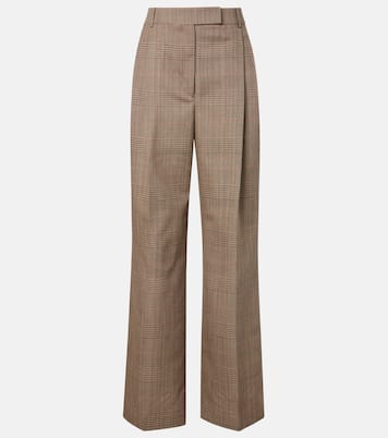 Checked virgin wool straight pants | Róhe