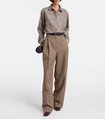 Checked virgin wool straight pants | Róhe