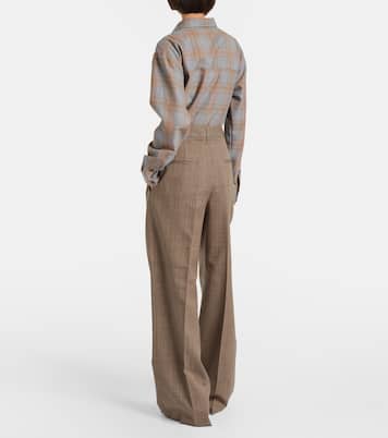 Checked virgin wool straight pants | Róhe