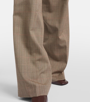 Checked virgin wool straight pants | Róhe