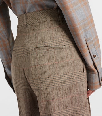 Checked virgin wool straight pants | Róhe