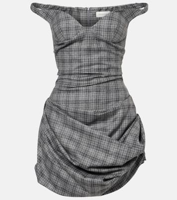 Ruched off-shoulder wool-blend bustier dress | Magda Butrym