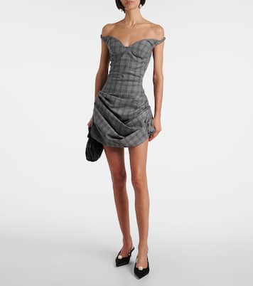 Ruched off-shoulder wool-blend bustier dress | Magda Butrym