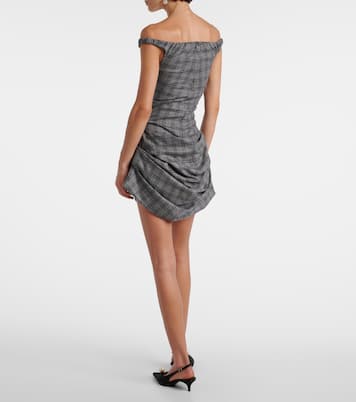 Ruched off-shoulder wool-blend bustier dress | Magda Butrym