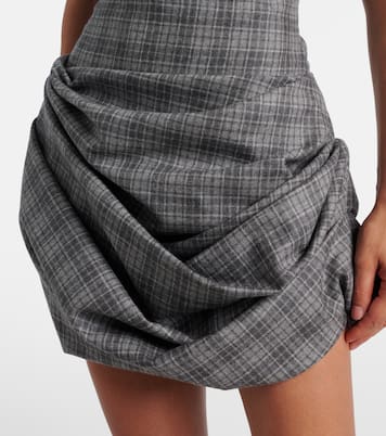 Ruched off-shoulder wool-blend bustier dress | Magda Butrym
