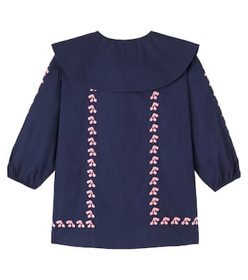 Besticktes Kleid Cherries aus Baumwolle | Tinycottons
