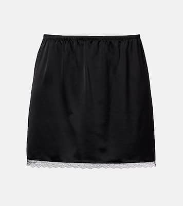 Barb lace-trimmed satin miniskirt | Leset