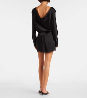 Barb lace-trimmed satin miniskirt | Leset